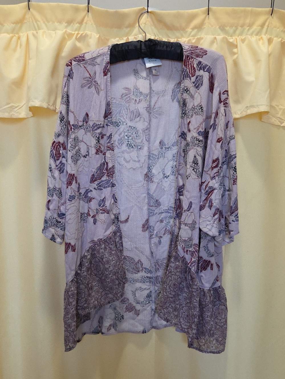 Knox Rose Lavender Floral Open-Front Kimono